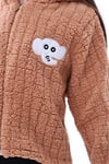 Unisex Çocuk Kareli Peluş Hırka - Astar Detaylı, 1-5 Yaş, Kışlık