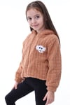 Unisex Çocuk Kareli Peluş Hırka - Astar Detaylı, 1-5 Yaş, Kışlık