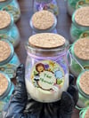 Cam Kasede Renkli Yıldızlı Mum