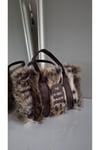 Leopar Desen Tüylü Teddy Kol ve El Çantası - Furry Bag