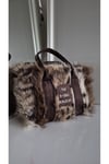 Leopar Desen Tüylü Teddy Kol ve El Çantası - Furry Bag