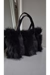 Siyah Tüylü Teddy Kol ve El Çantası - Furry Bag