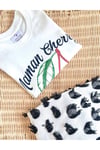 Cherry Baskılı T-Shirt ve Müslin Pantolon İkili Takım