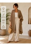 Müslin Pamuk Salaş Kaftan Kimono – Vizon