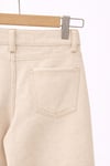 Bej Yüksek Bel Wide Leg Denim Pantolon Rahat Kalıp Jean