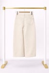 Bej Yüksek Bel Wide Leg Denim Pantolon Rahat Kalıp Jean