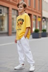 Erkek Çocuk Baskılı Tişört Aslan Figürlü Pamuklu Yazlık Rahat Kesim T-Shirt