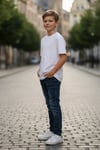 Erkek Çocuk Oversize T-Shirt – Baskılı Modern Tasarım Rahat Kesim Günlük Basic Tişört