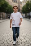 Erkek Çocuk Oversize T-Shirt – Baskılı Modern Tasarım Rahat Kesim Günlük Basic Tişört