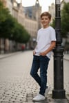 Erkek Çocuk Oversize T-Shirt – Baskılı Modern Tasarım Rahat Kesim Günlük Basic Tişört