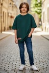 Erkek Çocuk Oversize T-Shirt – Baskılı Modern Tasarım Rahat Kesim Günlük Basic Tişört