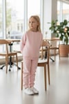 Kız Çocuk Eşofman Takımı Pembe Oversize Sweatshirt Jogger Alt Spor Günlük Rahat Takım