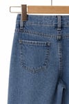 Kız Çocuk Nakışlı Jean Pantolon Bol Paça Rahat Kalıp Günlük Denim Pantolon