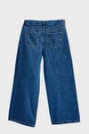 Kız Çocuk Yıldız Desenli Mavi Denim Pantolon – Rahat Kesim Kot
