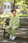 Unisex Çocuk Eşofman Takımı Yeşil – Oversize Sweatshirt & Jogger Alt Rahat Günlük Spor Takım