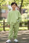 Unisex Çocuk Eşofman Takımı Yeşil – Oversize Sweatshirt & Jogger Alt Rahat Günlük Spor Takım