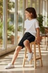 Unisex Çocuk Siyah Denim Şort – Rahat Kesim Günlük Yazlık Basic Jean Şort