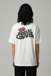 Serial Lovver Baskılı Oversize Beyaz T-Shirt