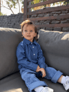 74 Baskılı 3'lü Gömlekli Takım - Sweatshirt , Çizgili Gömlek ve Jean Pantolon