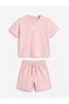 Neo Kids Pembe Oversize Tişört ve Şort Takım