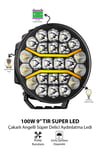 100W 9 İnç Oval Tır Off Road Çakar Modlu Angel Aydınlatma Ledi Çalışma Lambası Demir Döküm Siyah Renk