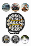 100W 9 İnç Oval Tır Off Road Çakar Modlu Angel Aydınlatma Ledi Çalışma Lambası Demir Döküm Siyah Renk