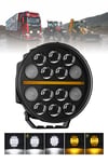 100W 9 İnç TIR Super LED Çakarlı Angelli Mercekli Aydınlatma Ledi 12V-24V Uyumlu Demir Döküm Siyah Renk