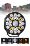 100W 9 İnç Yuvarlak Tır Off Road Çakar Modlu Angel Mercekli Aydınlatma Ledi Çalışma Lambası Demir Döküm Siyah Renk