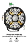 100W 9 İnç Yuvarlak Tır Off Road Çakar Modlu Angel Mercekli Aydınlatma Ledi Çalışma Lambası Demir Döküm Siyah Renk
