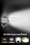 2 Adet 20W 10 LED Oval Off Road Sarı Çakar Modlu Aydınlatma Ledi Çalışma Lambası Demir Döküm Siyah Renk