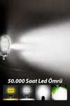 2 Adet 20W 10 LED Yuvarlak Off Road Sarı Çakar Modlu Aydınlatma Ledi Çalışma Lambası Demir Döküm Siyah Renk