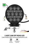 2 Adet 20W 10 LED Yuvarlak Off Road Sarı Çakar Modlu Aydınlatma Ledi Çalışma Lambası Demir Döküm Siyah Renk