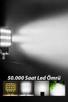 2 Adet 20W 12 LED Kare Off Road Sarı Çakar Modlu Aydınlatma Ledi Çalışma Lambası Demir Döküm Siyah Renk