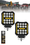2 Adet 20W 16 LED Dikdörtgen Off Road Çakar Modlu Aydınlatma Ledi Çalışma Lambası Demir Döküm Siyah Renk