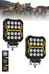 2 Adet 20W 16 LED Dikdörtgen Off Road Çakar Modlu Aydınlatma Ledi Çalışma Lambası Demir Döküm Siyah Renk