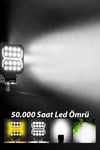 2 Adet 20W 16 LED Dikdörtgen Off Road Çakar Modlu Aydınlatma Ledi Çalışma Lambası Demir Döküm Siyah Renk
