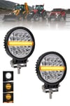 2 Adet 20W 18 LED Yuvarlak Off Road Çakar Modlu Aydınlatma Ledi Çalışma Lambası Demir Döküm Siyah Renk