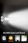 2 Adet 20W 18 Mercek LED Kare Off Road Beyaz Aydınlatma Sarı Çakar Modlu Çalışma Lambası 12V-24V Demir Döküm Siyah Renk
