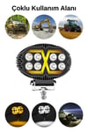 2 Adet 20W 8 LED Oval Off Road Sarı Çakar Modlu Aydınlatma Ledi Çalışma Lambası Demir Döküm Siyah Renk
