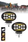 2 Adet 20W 9 LED Oval Off Road Çakar Modlu Aydınlatma Ledi Çalışma Lambası Demir Döküm Siyah Renk