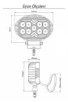 2 Adet 20W 9 LED Oval Off Road Çakar Modlu Aydınlatma Ledi Çalışma Lambası Demir Döküm Siyah Renk
