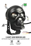 2 Adet 25W Çift Mercekli Kuru Kafalı Motosiklet Sis Lambası Çift Renkli Beyaz ve Sarı 12V-24V Döküm Gövde Siyah