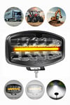 60W Oval TIR Super LED Sarı Angel Çakar Modlu Mercekli Off Road Aydınlatma Ledi 12V-24V Demir Döküm Siyah Renk