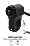 Gidon Anahtarı Tek Fonksiyonlu Aç Kapa Tuşlu Motosiklet Sis Farı Off Road Led Kontrol Switchi Gidon Bağlantılı Kablolu Demir Döküm Siyah Renk