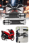 Honda Pcx Uyumlu Alüminyum Elcik 2020-2026 Cnc Gümüş