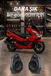 Honda Pcx Uyumlu Bluetooth Hoparlör Seti 2021-2024 Siyah