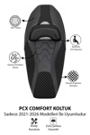 Honda Pcx Uyumlu Comfort Koltuk Kapağı 2021-2026 Damalı Kaplama Detaylı