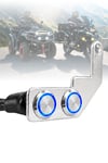 Işıklı Gidon Anahtarı Çift Fonksiyonlu Mavi LED Çift Power Tuşlu Motosiklet Sis Farı Off Road Led Kontrol Switchi Uzun Bağlantı Ayaklı Kablolu Demir Döküm Krom Renk