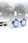 Işıklı Gidon Anahtarı Çift Fonksiyonlu Mavi LED Çift Power Tuşlu Motosiklet Sis Farı Off Road Led Kontrol Switchi Gidon Bağlantılı Kablolu Demir Döküm Krom Renk