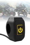 Işıklı Gidon Anahtarı Tek Fonksiyonlu Sarı LED Power Tuşlu Motosiklet Sis Farı Off Road Led Kontrol Switchi Kablolu Siyah Renk